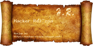 Hacker Rózsa névjegykártya